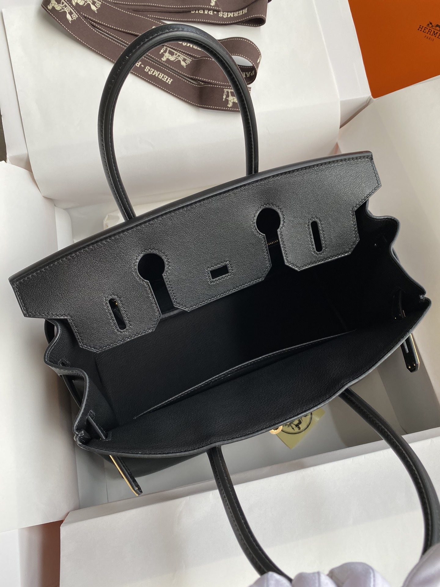 Hermes Birkin 30CM Swift Leather Handbag Black 